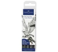 Faber-Castell Feutres PITT Artist Pen Comic Noir – Étui de 4 feutres
