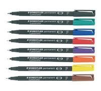 Feutre - STAEDTLER - Lumocolor Permanent 0,6 - Pochette de 8 - Assortis - Indélébile - Fine