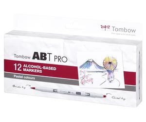 Feutre Tombow ABT PRO Dual Brush à l'alcool 12P-2 Pastel (12)