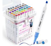 Feutres À Alcool 48 Couleurs Double Pointe Fine/Biseautée Pour Débutants Adultes Coloriage Dessin Croquis Architecture Manga