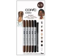 Feutres à alcool - Copic - Ciao - Teintes Cheveux 2 - 5 feutres + 1 multiliner - Mixte