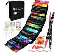 Feutres Aquarelle 100 Couleurs, Double Pointe, Pour Adultes, Enfants Et Débutants, Manga, Doodling, Scrapbooking Et Bullet Journal