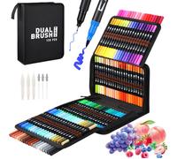 Feutres Coloriage 120 Couleurs, Aquamarker Feutre Stylos Double Pointe Flexible, Aquarelle pour Dessin, Mandalas, Calligraphie