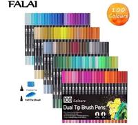 Feutres de Coloriage, 100 Couleurs Art Aquarelle Brosse Pointe Stylos et Pointe Fine pour Adulte Livres de Coloriage, Dessin