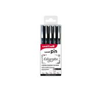 Feutres - Dessin - Calligraphie - Noir - 5 pointes différentes - Uni Pin - Uni-Ball