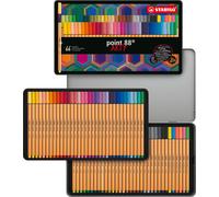Feutres fins - STABILO point 88 - ARTY - étui métallique de 66 pièces - avec 65 couleurs différentes