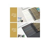 Feutres Marqueurs Métallique Marqueur Stylos Permanents 10 Couleur Métallisé pour Mandalas, Scrapbooking, Bullet Journal, Album Photo, etc. Ecrire