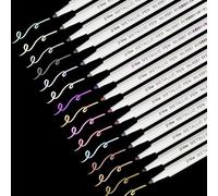 Feutres Marqueurs Métalliques, 15 Couleurs Stylo Paillette De Métallisée Marqueur Métalliques Feutres Feutres Paillettes Stylo Marqueurs Métalliques Stylos De Peinture Pour Diy Albums De Coupures