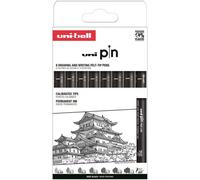 Feutres - Noir - Dessin - Ecriture - Assortiment 8 Pointes - Uni-Pin - Uni-Ball