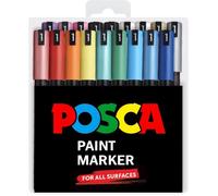 Feutres PC-1MR - POSCA - Lot de 18 - Édition limitée - Pointe extra fine - Pochette plastique