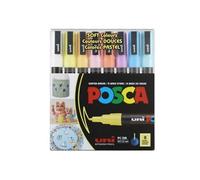 Feutres - - PC-3M - Pointe ronde fine - 8 couleurs pastel - Tous supports