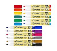 Feutres Peinture Céramique 12 Pièces Pointe 1-6mm Imperméable Écriture | Pack Marqueurs Céramique Pour Roche Verre Tissu Bois Bricolage Maison