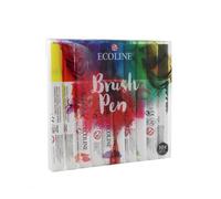 Ecoline Brush Pen Set de 10 marqueurs pointe feutre - Teintes de base | Marqueurs à dégrader pour lettering, dessin & journaling