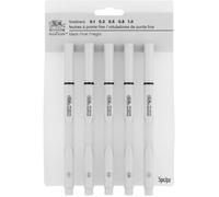 Feutres pointe fine - WINSOR & NEWTON - Blister de 5 - Pointes calibrées 0,1 à 1 mm - Encre noire pigmentée