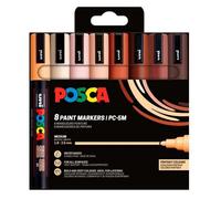 Feutres - POSCA - PC5M - 8 couleurs - Tons portrait - Assorties - Dessin