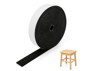 Feutrine Autocollante 20 mm x 5 m, Rouleau de Patin Feutre Auto-Adhésifs, Glisseurs Feutrés 2 mm à Découper, Antidérapants et Anti-Rayures pour Sols Bois, Noir
