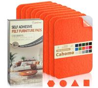 Feutrine Autocollante Orange, Patins pour Meubles, Patin Chaise, 9 Pièces 20x10 cm 3mm d'épaisseur Feutre Auto-adhésifs, Antiderapant Feutrine Tampon Chaise pour Meuble, Cadre, Voiture, DIY