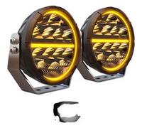 Feux de conduite tout-terrain LED, DRL blanc et ambre, combinaison spot-inondation, 2PC 6.5inch Lumière