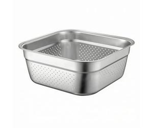 FewNvWa Bassine Inox Récipient Carré en Acier Inoxydable Finition Polie Solide à Fond Plein Adaptée au Lavage et à la Cuisine Convenant à la Préparation Culinaire Ménage, 38cm