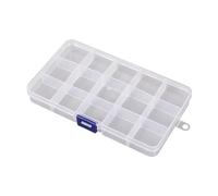 FewNvWa Boîte de Rangement Transparente à Compartiments Modulables En Polypropylène (PP) pour Articles de Loisirs et Petits Outils de Pêche, 15 Grille