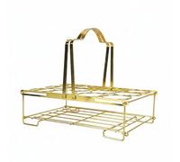 FewNvWa Porte-bières Pliant Présentoir de Bouteilles Canettes Rack de Boissons Rangement en Fil Fer Simplifie Service Adapté à, Doré, Pliable, Rond, Petit, 12 Bouteilles
