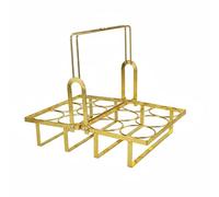 FewNvWa Porte-bières Pliant Présentoir de Bouteilles Canettes Rack de Boissons Rangement en Fil Fer Simplifie Service Adapté à, Doré, Pliable, Carré, Petit, 12 Bouteilles