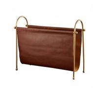 FewNvWa Porte Revues Porte Magazines Support Journaux Range Livres avec Ossature Métal et Poche Simili Cuir Structure Stable pour Salon Bureau Chambre Entrée