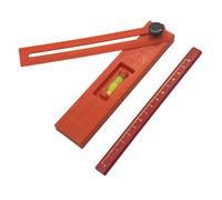 FewNvWa Règle de Travail Du Bois, Outil de Mesure Multifonctionnel, Règle de Positionnement de Trou de Perçage, Mesure Pliante avec Niveau à, Fabriquée, avec 1 crayon