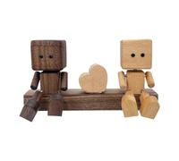 FewNvWa Statuette en Bois pour Tableau de Bord de Voiture, Figurine de Couple, Diffuseur de Parfum, Décoration de Bureau, Idéale comme Cadeau D'anniversai, A