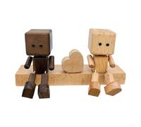 FewNvWa Statuette Tableau de Bord Voiture Ornement Bois Poupée Créative Figurine Décorative Sculpture Bougeante Cadeau Couple Convient pour Salon Voiture mais, Style B
