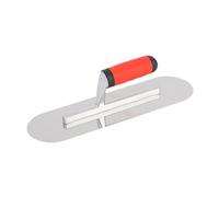 FewNvWa Truelle de Lissage en Acier Inoxydable avec Tête Arrondie, avec Plastique poignée,Truelle à Enduire Platoir Maçon Lisseuse pour Cloison Sèche Appropriée, Mastic, Plâtre, Béton, 30cmx10cm