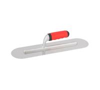 FewNvWa Truelle de Lissage en Acier Inoxydable avec Tête Arrondie, avec Plastique poignée,Truelle à Enduire Platoir de Maçon Lisseuse pour Cloison Sèche Appropriée, Mastic, Plâtre, Béton, 40cmx10cm