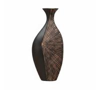 FewNvWa Vase de Sol en Résine Grand Vases Décoratifs Forme Élancée Surface Lisse Détails Peints Effet Artisanal pour Bouquets, Vase B2 Petit - Noir Et Marron