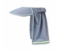 FewNvWa Visière de Chantier pour Casque de Sécurité Pare-Soleil Casquette Protection Nuque Maille Respirante Ventilée et Bande Réfléchissante Montage Stable, Gris, Version Allongée