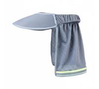 FewNvWa Visière de Chantier pour Casque de Sécurité Pare-Soleil Casquette Protection Nuque Maille Respirante Ventilée et Bande Réfléchissante Montage Stable, Gris, Standard