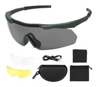 Feyachi Lunettes de protection avec 3 verres interchangeables anti-buée et anti-rayures, lunettes de tir pour tireurs sportifs et branches antidérapantes, protection UV 400