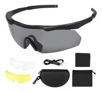Feyachi Lunettes de sécurité avec oculaires transparents antibuée et résistants aux rayures, protection latérale et branches antidérapantes, protection UV, ajustables - Noir