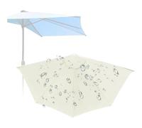 FFFF & OLFEH Toile de rechange parasol demi-lune 270 m 300 m - Housse extérieure 5 baleines, Auvent de Rechange pour Parasol de Terrasse Tissu de Rechange (Beige,2.7M)