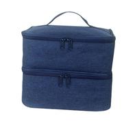 FGDTREE Grand compartiment de rangement pour vernis à ongles avec intérieur doublé pour bouteilles, outils de polissage, lampe de voyage, bleu marine, Size 10.2x7.87x7.28inch