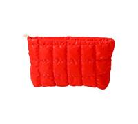 FGDTREE Trousse de maquillage matelassée en cuir synthétique multi-fonctions Motif diamants Plusieurs couleurs, Rouge, 25x16.5x6cm