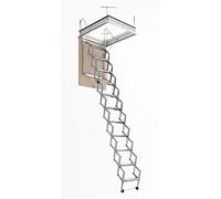 FGM SCALE - Escalier Escamotable en Ciseaux pour Comble | Côté Marches 70 | 70x70 H=276-300 cm