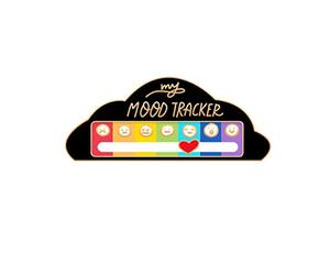 FGT Pin's interactif My Mood Tracker Emoji Rainbow Mood Tracker Épinglette pour homme et femme Cœur mignon Badge coulissant pour l'expression de soi, One Size, Cuivre, Pas de pierre précieuse