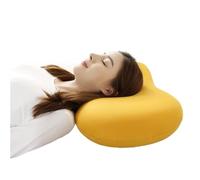 FGUJSUR Oreiller Latex Coussin en Mousse à mémoire de Forme Couleur Unie, Petit Coussin Ventre Chat, idéal for Dormir, Rebond Lent, Coton, Doux et Confortable, for Les Voyages(Yellow,S-500g)