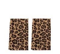 FGUJSUR Torchon Vaisselle Ensemble de Serviettes Cuisine imprimé léopard Marron, 2 pièces, 40Cm x 60Cm, Chiffon Nettoyage Doux et Absorbant