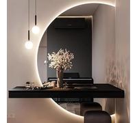 FGXHHS Applique Murale décorative sans Cadre, antibuée, avec éclairage LED, Demi-Cercle Intelligent à intensité Variable, idéale pour Le Maquillage.
