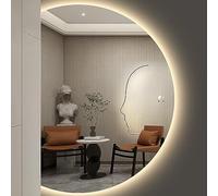 FGXHHS Applique Murale Demi-Lune Anti-buée avec éclairage LED, sans Cadre, pour la décoration intérieure, éclairage de Maquillage rétroéclairé à intensité Variable.
