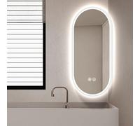 FGXHHS Miroir d'angle de Salle de Bain avec éclairage LED, Bras articulé pivotant Ovale et Cadre en métal, Miroir de Maquillage antibuée 3 Couleurs à intensité Variable (CRI90+) (Blanc, 6