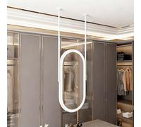 FGXHHS Miroir de Coiffeuse Ovale Blanc, Mural ou Suspendu au Plafond, avec éclairage LED et Cadre en métal, Miroir décoratif Moderne pour Chambre, vestiaire ou Salon (40 cm x 70 cm)