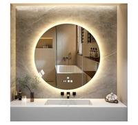 FGXHHS Miroir de Maquillage Intelligent Rond avec éclairage LED, éclairage de Salle de Bain, Panneau antibuée, Interrupteur Tactile à intensité Variable (A, H 60 x L 60 cm/H 23,6 x L 23