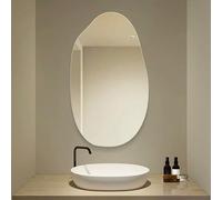 FGXHHS Miroir de Maquillage Mural sans Cadre, asymétrique et irrégulier, en Verre HD Tricolore | Décoration à Suspendre pour Chambre ou Salon, 50 x 80 cm / 19,7 x 31,5 Pouces